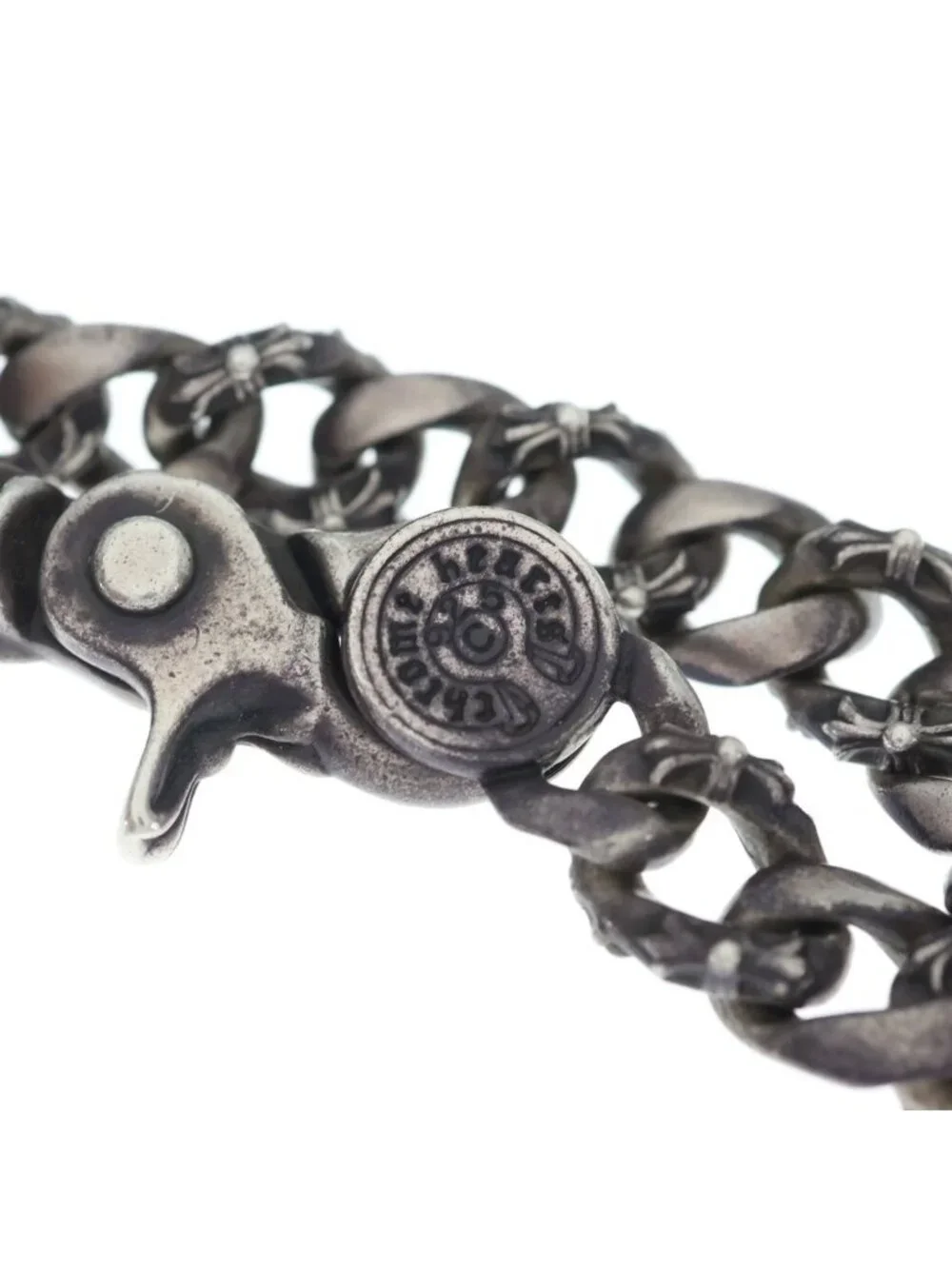Chrome Hearts Vintage Fancy Link Clip Bracelet 15 Silver